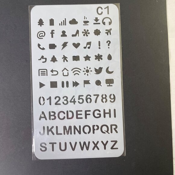 Reusable Art Planner Stencil Activity Play Buttons Alphabets Numbers u Mixed Med - Picture 1 of 3